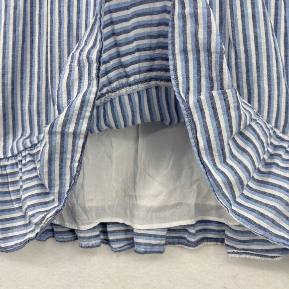 Draper James RSVP Dress Womens Size L Blue Stripe Linen Blend Lined Sundress - Picture 8 of 13